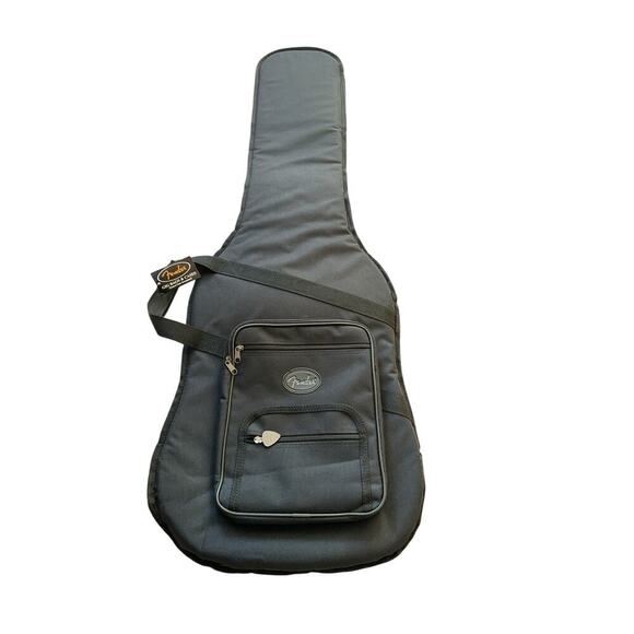 Fender Acoustic Guitar Gig Bag – Padded Case with Shoulder Straps & Front Pocket - Picture 3 of 11